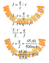 z definicji natężenia prądu