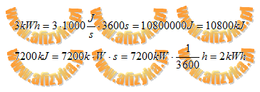Przeliczamy podane jednostki pracy prądu elektrycznego