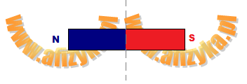 Magnes sztabkowy przecięto