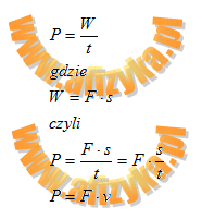 Wyprowadzimy zależność na moc wyrażoną