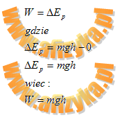 Wartość pracy z jaką wykonał dźwig unoszący