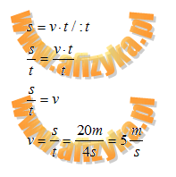 ze wzoru na drogę w ruchu jednostajnym prostoliniowym
