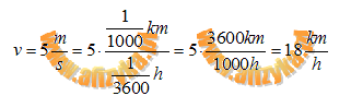Obliczoną prędkość wyrazimy w km/h