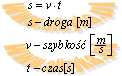 fizyka wzory gimnazjum klasa 1 ruch jednostajny prostoliniowy