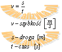 fizyka wzory gimnazjum klasa 1 szybkość v=const