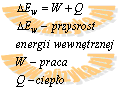 wzór na I zasadę termodynamiki