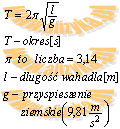 wzór na okres wahadła