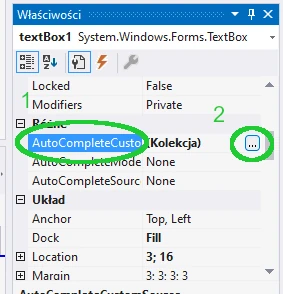 desktopową sortującą alfabetycznie kontrolki TextBox Visual studio C#
