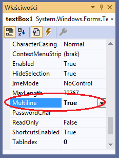 wartość Multiline