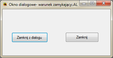 reakcja na przyciski okna dialogowego windows