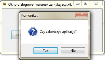 możliwość wywołania okna dialogowego