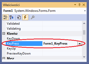 visual studio keypress