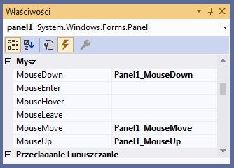 MouseUp zdarzenie zwolnienia myszy visual studio