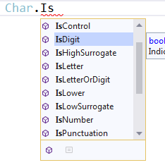visual studio System.Char