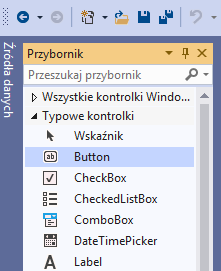 komponent Button Visual Studio