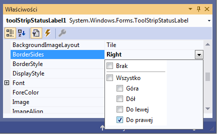 BorderSides właściwości