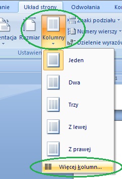 tekst w układzie wielokolumnowym