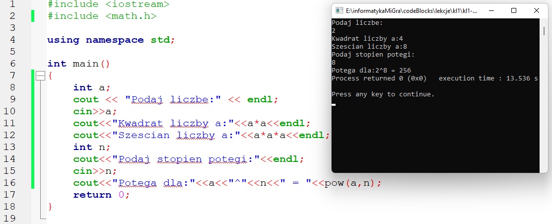 potęga c++
