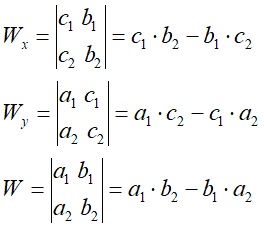 układ równań metoda wyznaczników