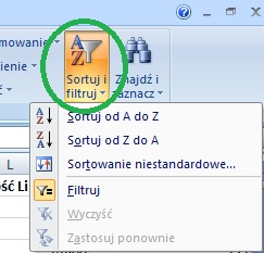 filtry w arkuszu kalkulacyjnym