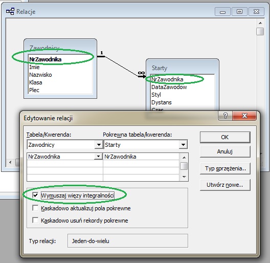 Relacje w bazie danych