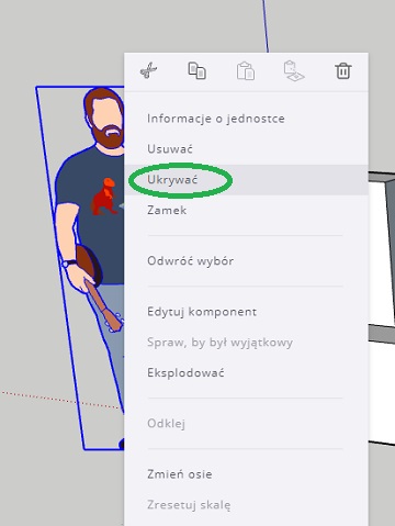 usunięcie ludzika programu SketchUp