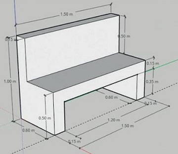 projektowanie trójwymiarowego modelu ławki SketchUp