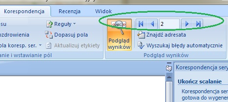Korespondencja/ Podgląd wyników