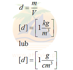 wzór na gestośc substancji