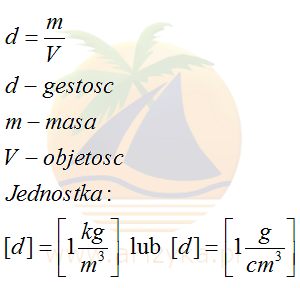 wzór na gęstość substancji