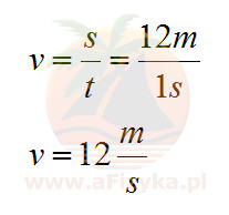 Skorzystamy ze wzoru na prędkość