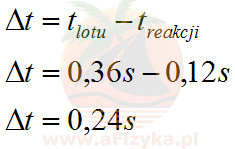 Czas na wykonanie ruchu przez zawodnika obliczymy