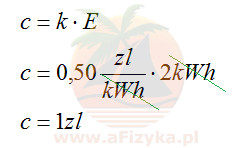 obliczymy cenę zużycia tej energii