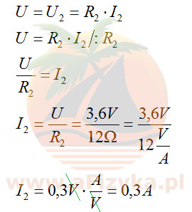 Obliczamy natężenie prądu