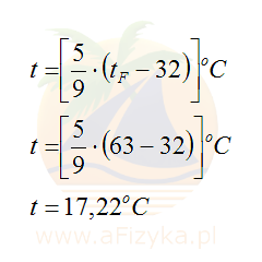 przeliczani etemperatury ze skali fahrenheita na skalę celsjusza 