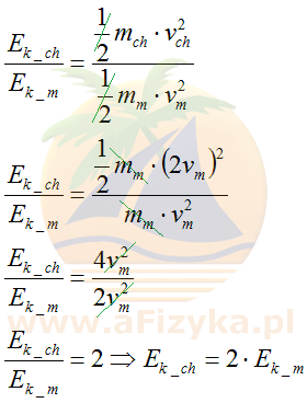 skorzystamy ze wzoru na energię kinetyczną