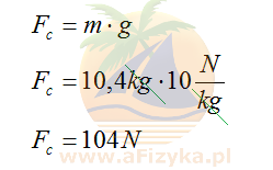 wzór na ciężar ciała (siłę ciężkości)