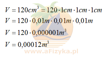 Zamieniamy 120 cm<sup>3</sup> na m<sup>3</sup>