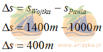Wojtek zaoszczędzi 400 m