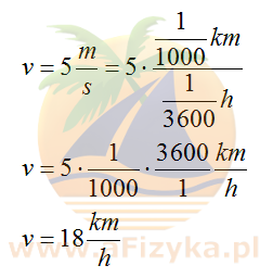 Przeliczamy 5 m/s na km/h