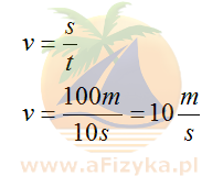 ze wzoru na prędkość średnią