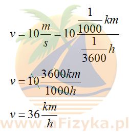 wartość średniej prędkości