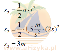 ze wzoru na drogę w ruchu jednostajnie przyspieszonym