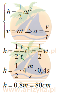 ze wzorów na drogę w ruchu jednostajnie przyspieszonym oraz na prędkość w tym ruchu