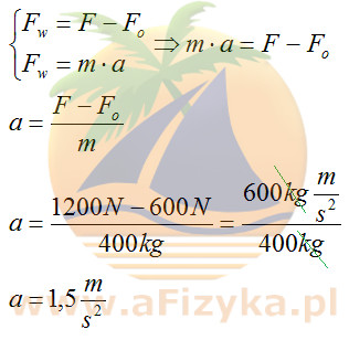 przyspieszenie motorówki