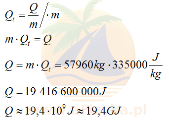 Skorzystamy ze wzoru na ciepło topnienia