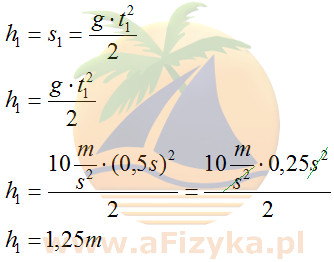 ze wzoru na drogę w ruchu jednostajnie przyspieszonym