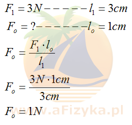 obliczamy ilu niutonom odpowiada jeden centymetr długości