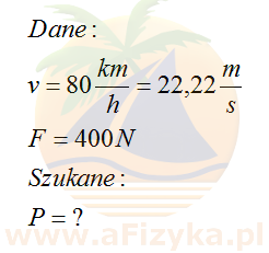 Oblicz, z jaką mocą pracuje silnik pojazdu