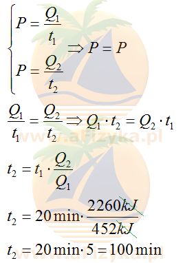Obliczamy czas potrzebny do wygotowania jednego kilograma wody